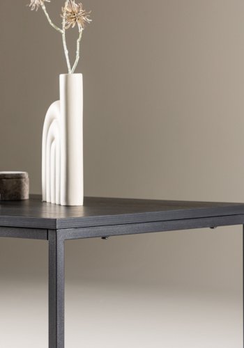 VENTURE DESIGN Mallan sofabord, rektangulr - sort MDF og stl (60x120)