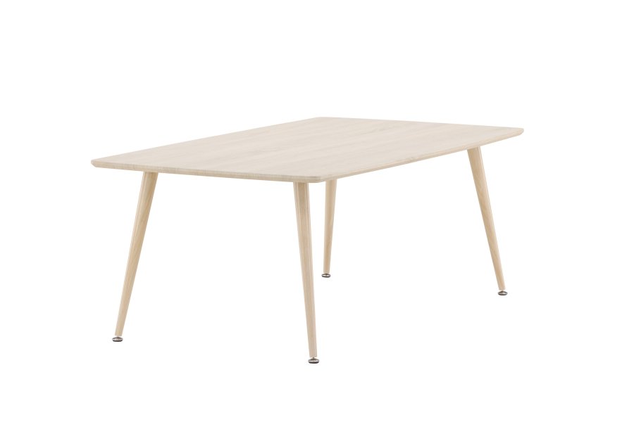 VENTURE DESIGN Plaza sofabord, rektangulr - hvidvasket MDF og stl (70x120)