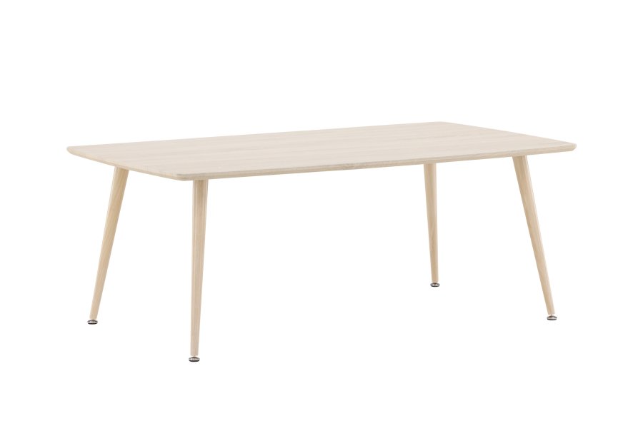 VENTURE DESIGN Plaza sofabord, rektangulr - hvidvasket MDF og stl (70x120)