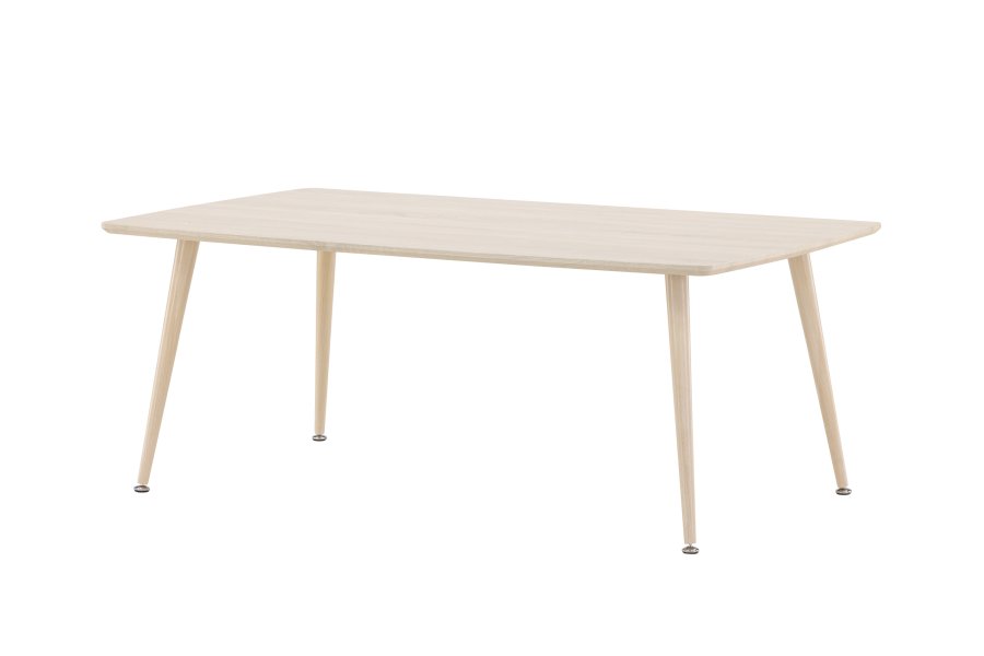 VENTURE DESIGN Plaza sofabord, rektangulr - hvidvasket MDF og stl (70x120)