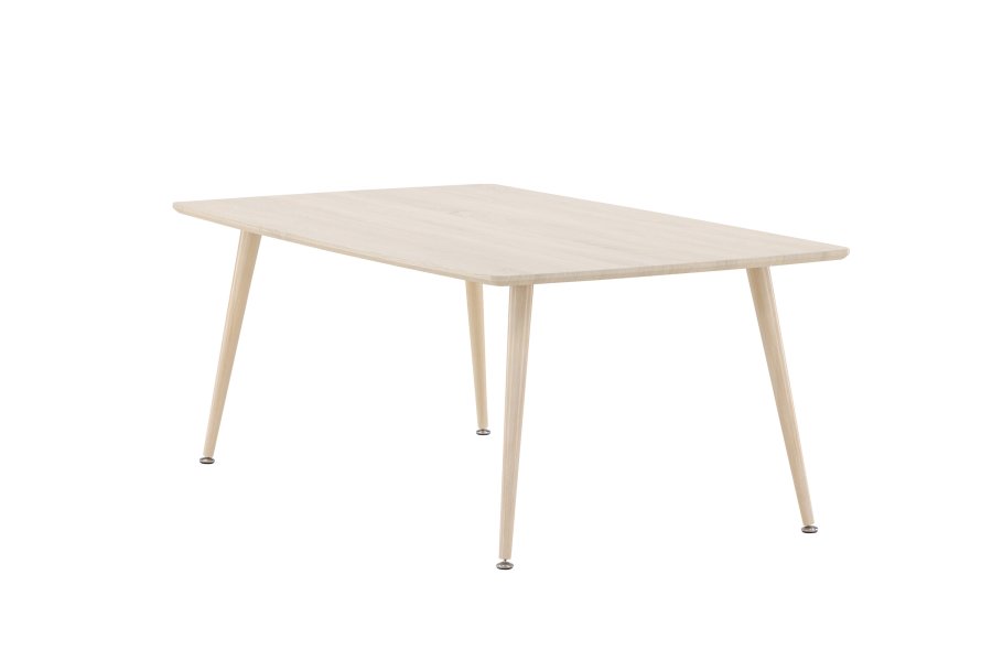 VENTURE DESIGN Plaza sofabord, rektangulr - hvidvasket MDF og stl (70x120)