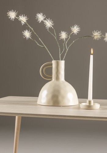 VENTURE DESIGN Plaza sofabord, rektangulr - hvidvasket MDF og stl (70x120)