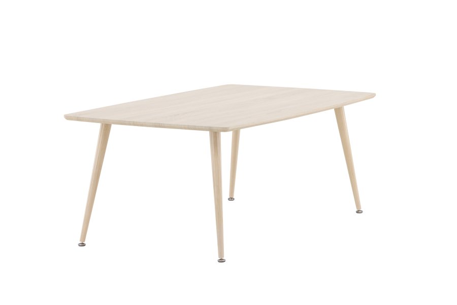 VENTURE DESIGN Plaza sofabord, rektangulr - hvidvasket MDF og stl (70x120)