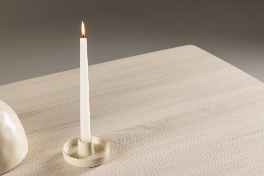 VENTURE DESIGN Plaza sofabord, rektangulr - hvidvasket MDF og stl (70x120)