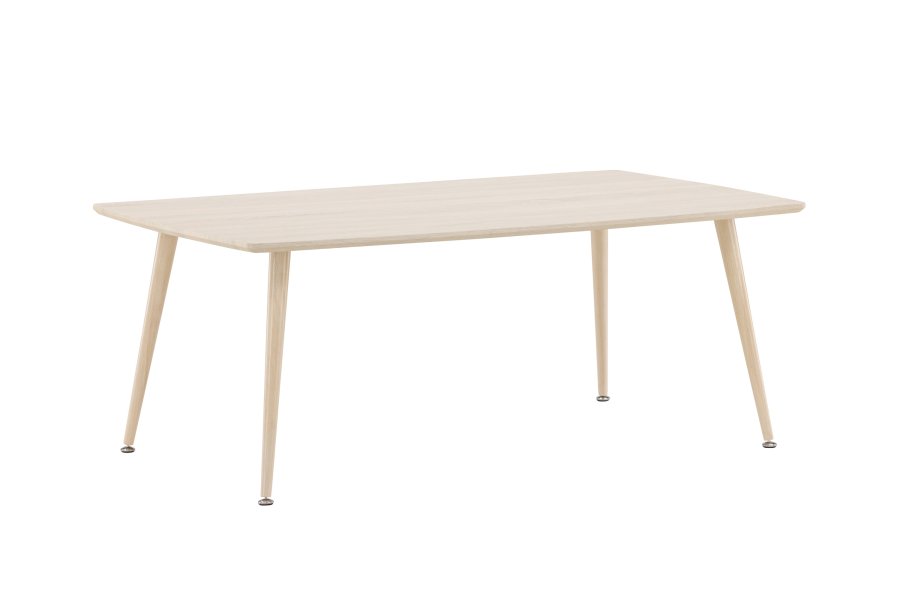 VENTURE DESIGN Plaza sofabord, rektangulr - hvidvasket MDF og stl (70x120)