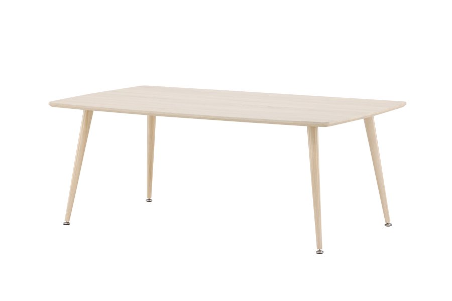 VENTURE DESIGN Plaza sofabord, rektangulr - hvidvasket MDF og stl (70x120)