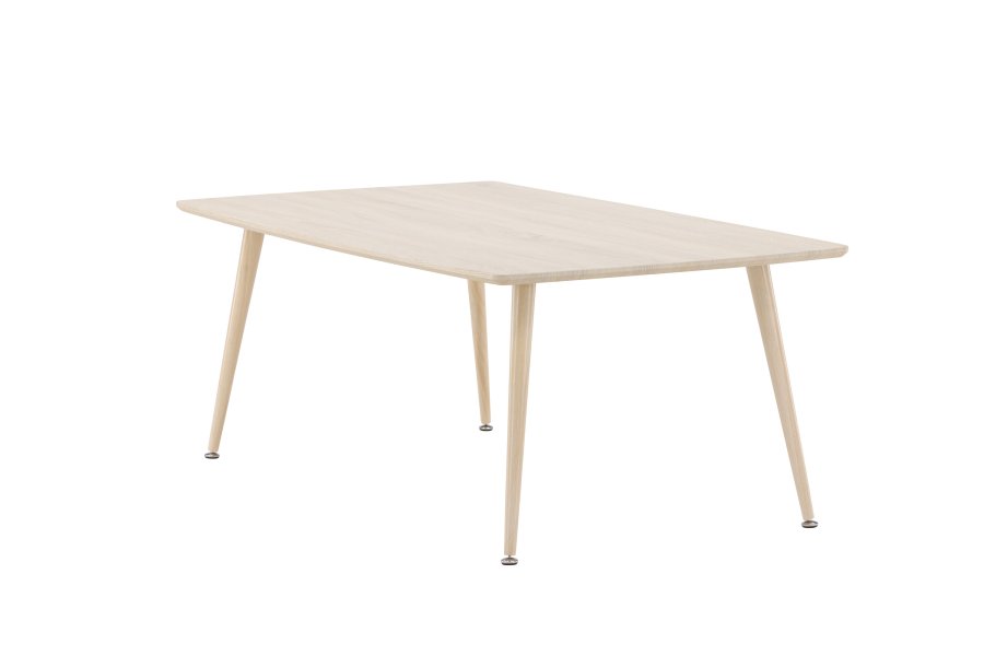 VENTURE DESIGN Plaza sofabord, rektangulr - hvidvasket MDF og stl (70x120)