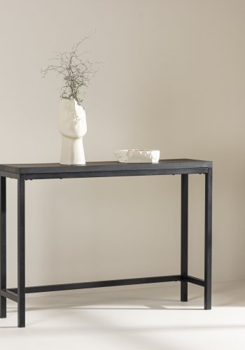 VENTURE DESIGN Rise sidebord, rektangulr - sort MDF og stl (30x110)