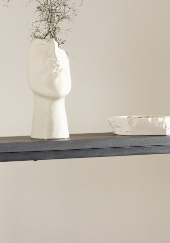 VENTURE DESIGN Rise sidebord, rektangulr - sort MDF og stl (30x110)