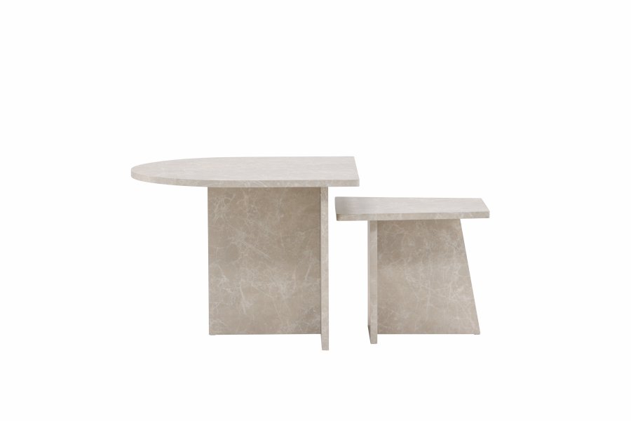 VENTURE DESIGN Sala sofabord - beige marmorlook MDF (60x60) 40x40) (st med 2)