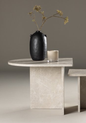 VENTURE DESIGN Sala sofabord - beige marmorlook MDF (60x60) 40x40) (st med 2)