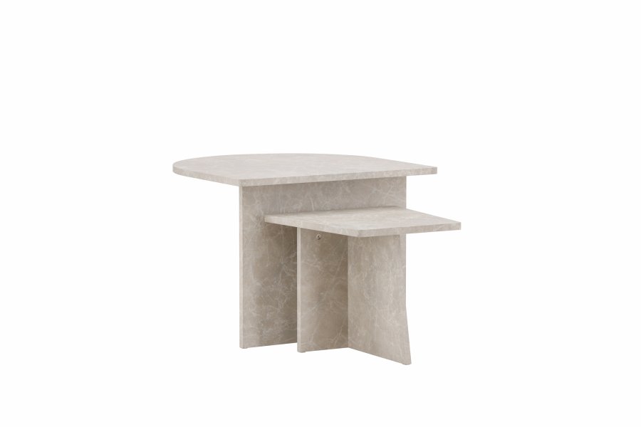 VENTURE DESIGN Sala sofabord - beige marmorlook MDF (60x60) 40x40) (st med 2)