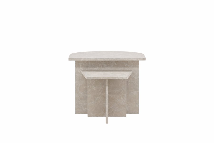 VENTURE DESIGN Sala sofabord - beige marmorlook MDF (60x60) 40x40) (st med 2)