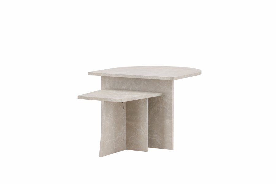 VENTURE DESIGN Sala sofabord - beige marmorlook MDF (60x60) 40x40) (st med 2)