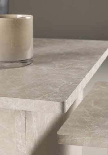 VENTURE DESIGN Sala sofabord - beige marmorlook MDF (60x60) 40x40) (st med 2)