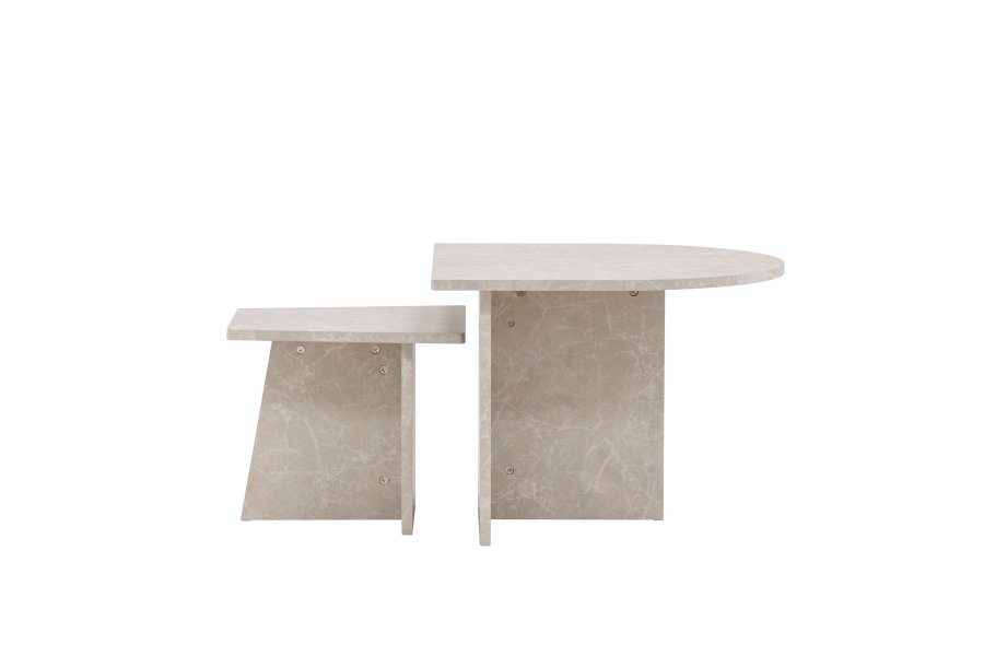 VENTURE DESIGN Sala sofabord - beige marmorlook MDF (60x60) 40x40) (st med 2)