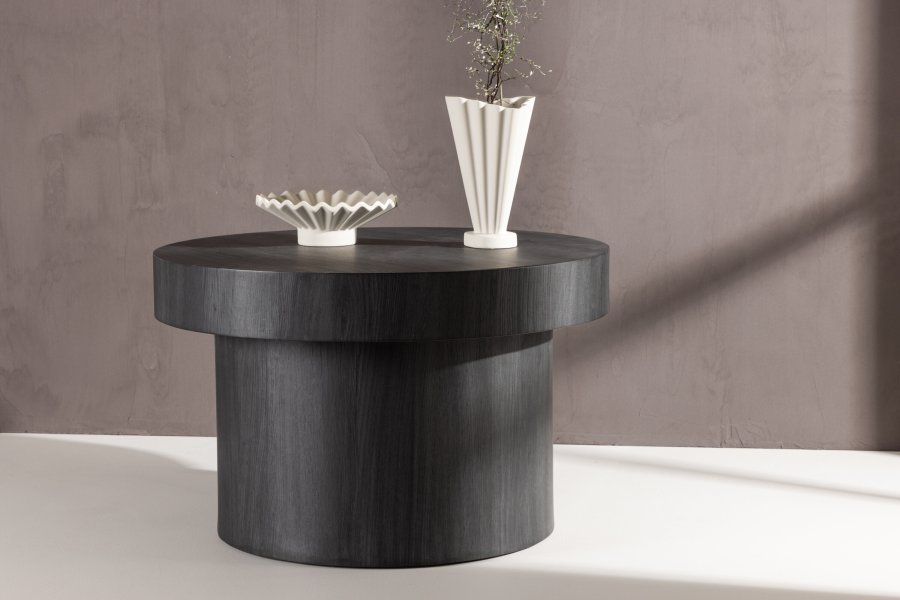 VENTURE DESIGN Malung sofabord, rund - sort MDF (80)