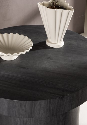 VENTURE DESIGN Malung sofabord, rund - sort MDF (80)