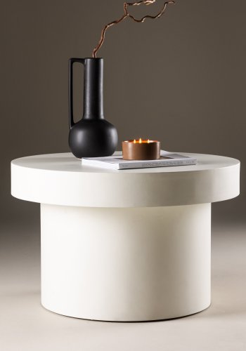 VENTURE DESIGN Malung sofabord, rund - hvid MDF (80)