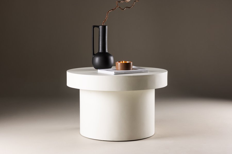 VENTURE DESIGN Malung sofabord, rund - hvid MDF (80)