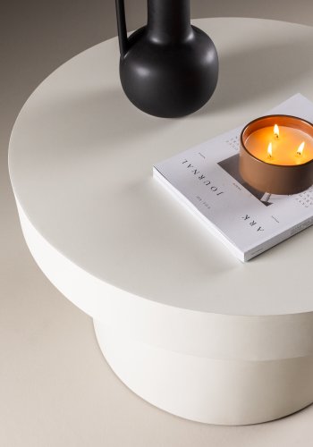 VENTURE DESIGN Malung sofabord, rund - hvid MDF (80)