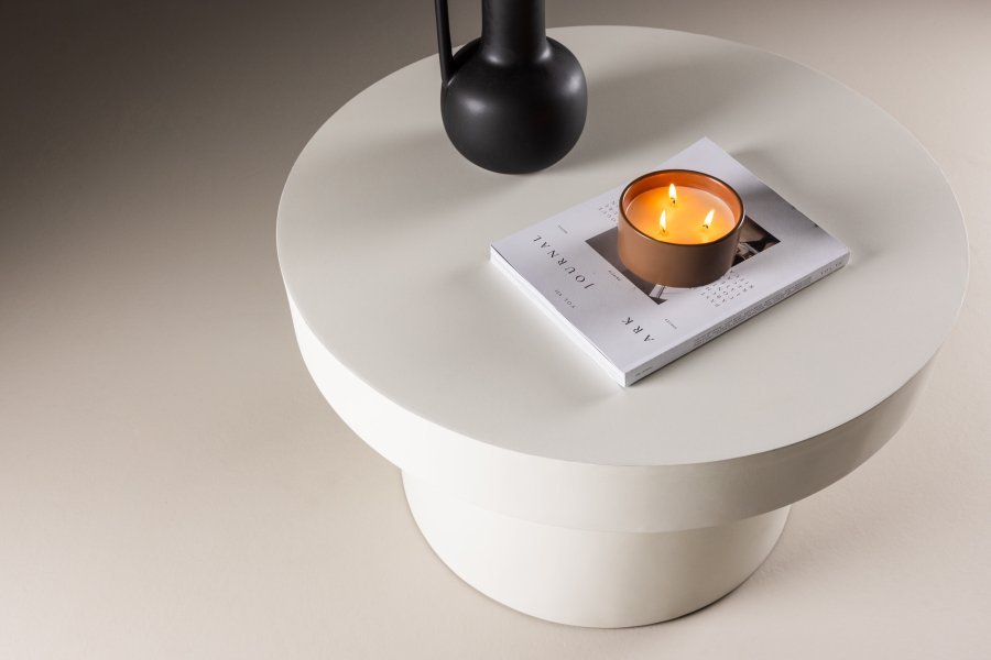 VENTURE DESIGN Malung sofabord, rund - hvid MDF (80)