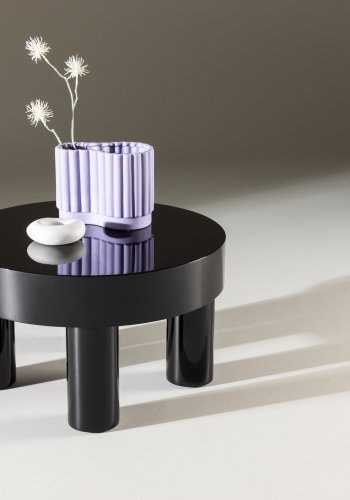 VENTURE DESIGN Varberg sofabord, rund - blank sort MDF (60)