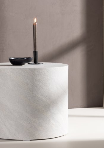 VENTURE DESIGN York sofabord, rund - gr betonlook MDF (50)