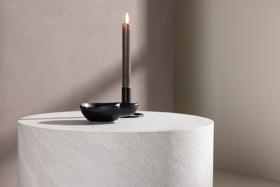 VENTURE DESIGN York sofabord, rund - gr betonlook MDF (50)