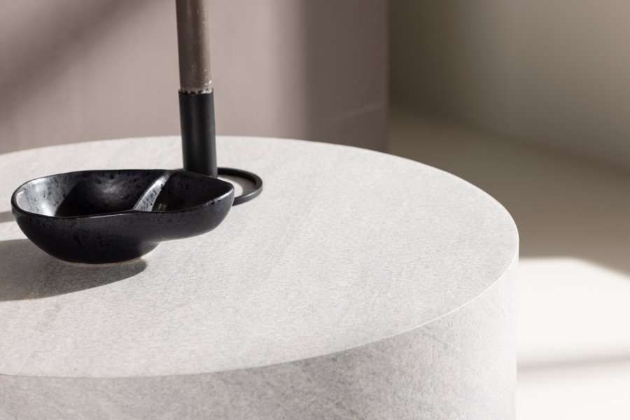 VENTURE DESIGN York sofabord, rund - gr betonlook MDF (50)