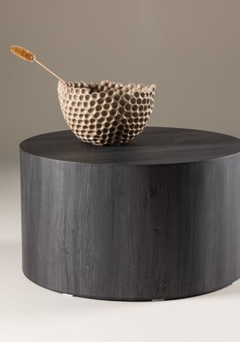 VENTURE DESIGN York sofabord, rund - sort MDF - (80)