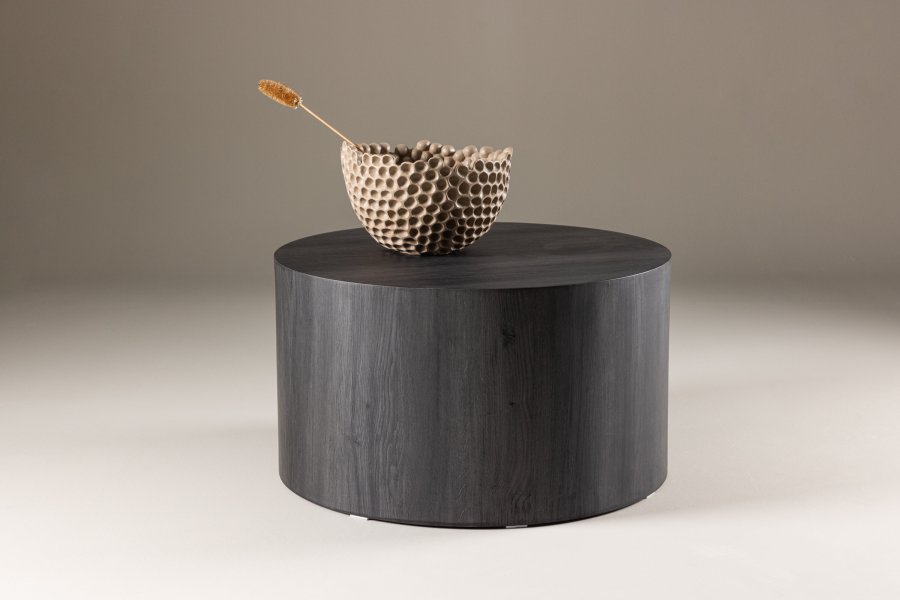 VENTURE DESIGN York sofabord, rund - sort MDF - (80)