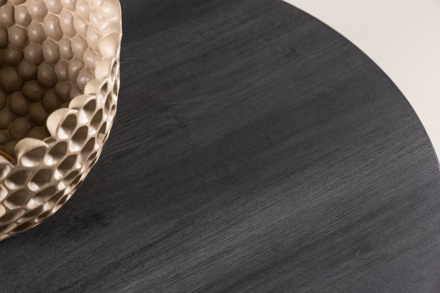 VENTURE DESIGN York sofabord, rund - sort MDF - (80)