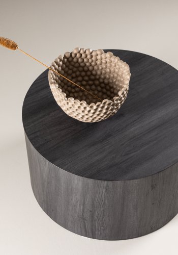 VENTURE DESIGN York sofabord, rund - sort MDF - (80)