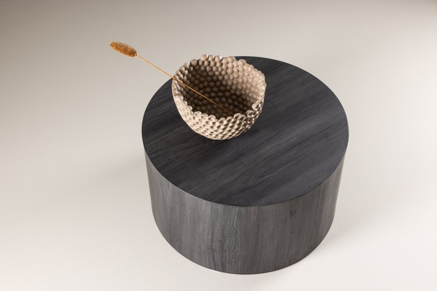 VENTURE DESIGN York sofabord, rund - sort MDF - (80)