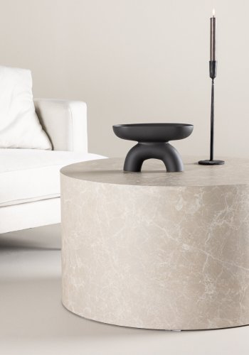 VENTURE DESIGN York sofabord, rund - beige MDF (80)