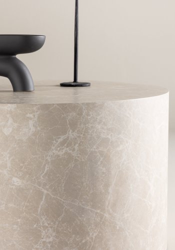 VENTURE DESIGN York sofabord, rund - beige MDF (80)