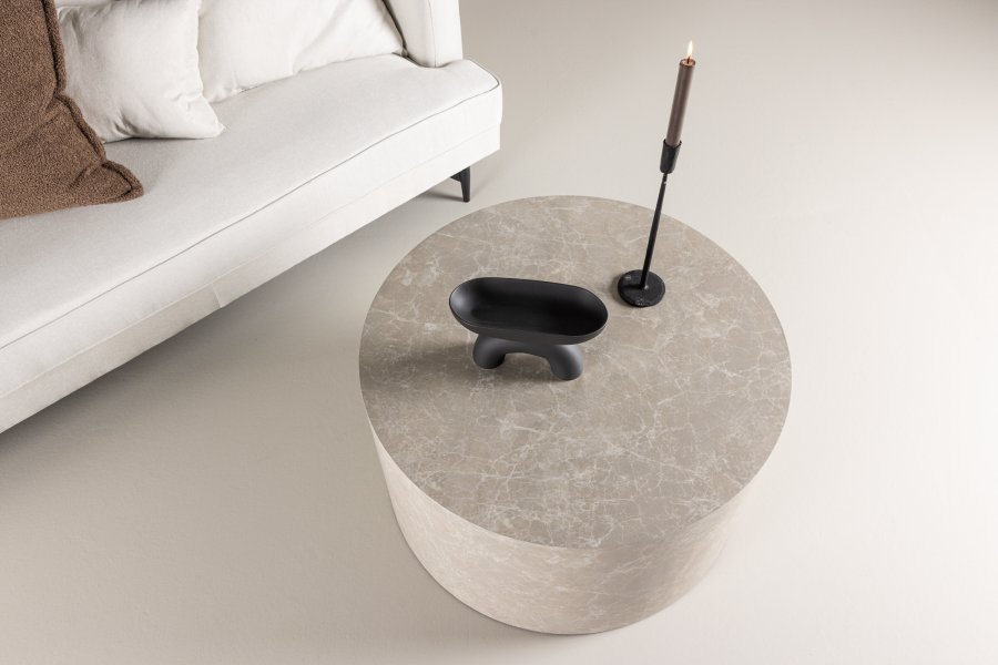 VENTURE DESIGN York sofabord, rund - beige MDF (80)