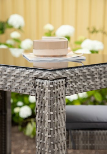 VENTURE DESIGN Alo udendrs barbord, rektangulr - glas, gr polyrattan og stl (100x60)