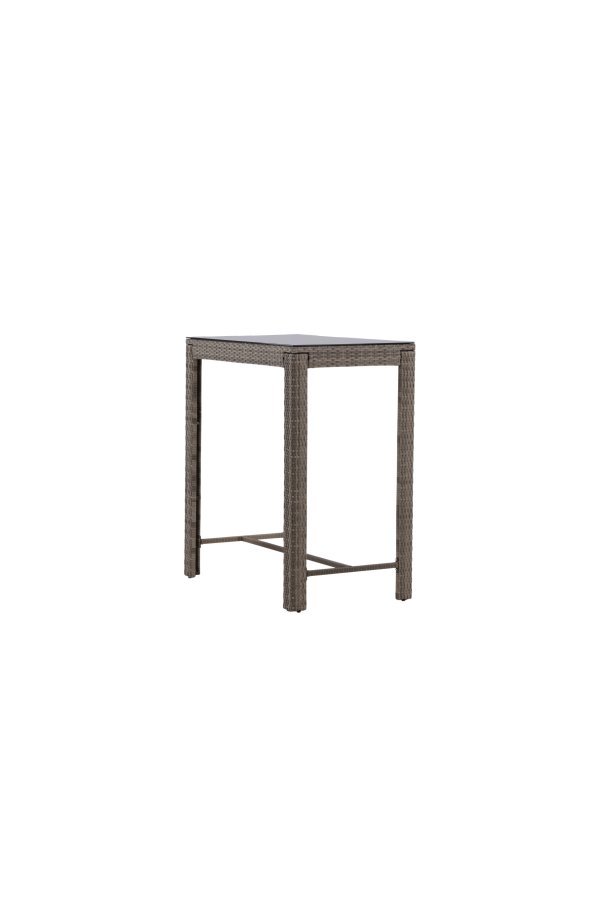 VENTURE DESIGN Alo udendrs barbord, rektangulr - glas, gr polyrattan og stl (100x60)