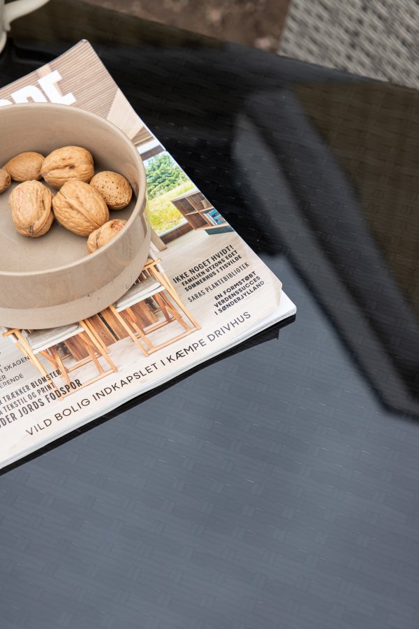 VENTURE DESIGN Alo udendrs barbord, rektangulr - glas, gr polyrattan og stl (100x60)