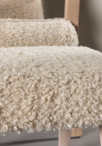 VENTURE DESIGN Frö lnestol m. fodskammel og nakkepude - brun polyester og krydsfinér