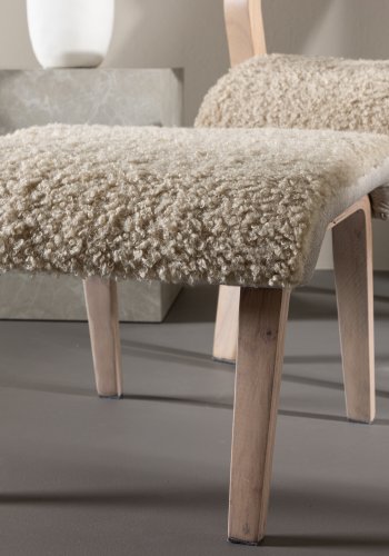 VENTURE DESIGN Frö lnestol m. fodskammel og nakkepude - brun polyester og krydsfinér