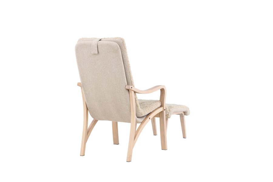 VENTURE DESIGN Frö lnestol m. fodskammel og nakkepude - brun polyester og krydsfinér