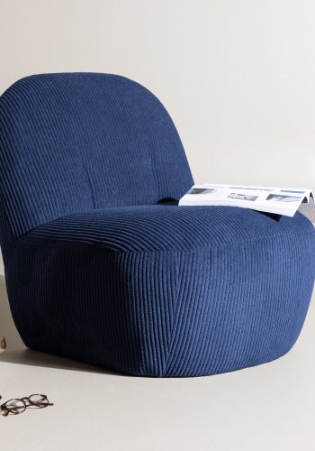 VENTURE DESIGN Mahla loungestol - marinebl polyester fljl og plastik