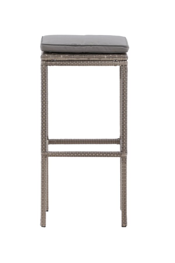 VENTURE DESIGN Alo udendrs barstol, m. fodsttte - gr polyrattan og aluminium