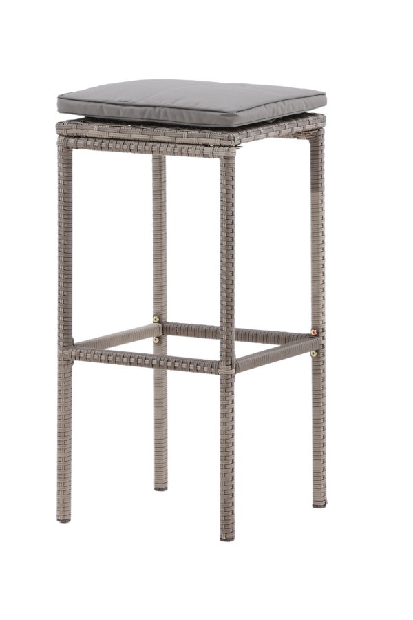 VENTURE DESIGN Alo udendrs barstol, m. fodsttte - gr polyrattan og aluminium