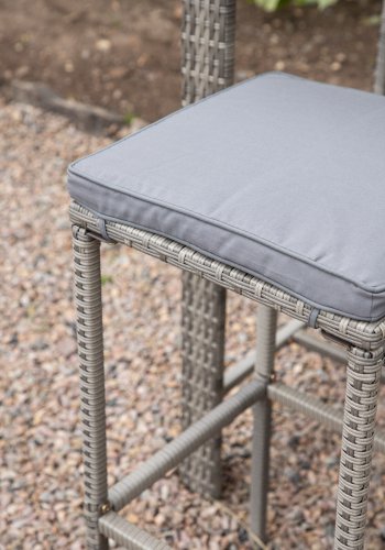 VENTURE DESIGN Alo udendrs barstol, m. fodsttte - gr polyrattan og aluminium