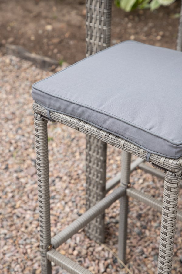 VENTURE DESIGN Alo udendrs barstol, m. fodsttte - gr polyrattan og aluminium