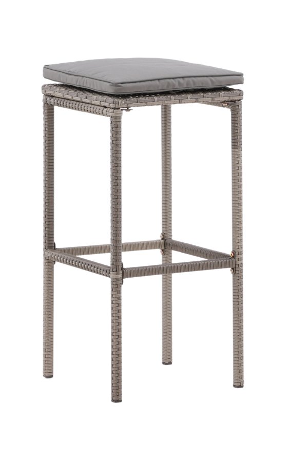 VENTURE DESIGN Alo udendrs barstol, m. fodsttte - gr polyrattan og aluminium